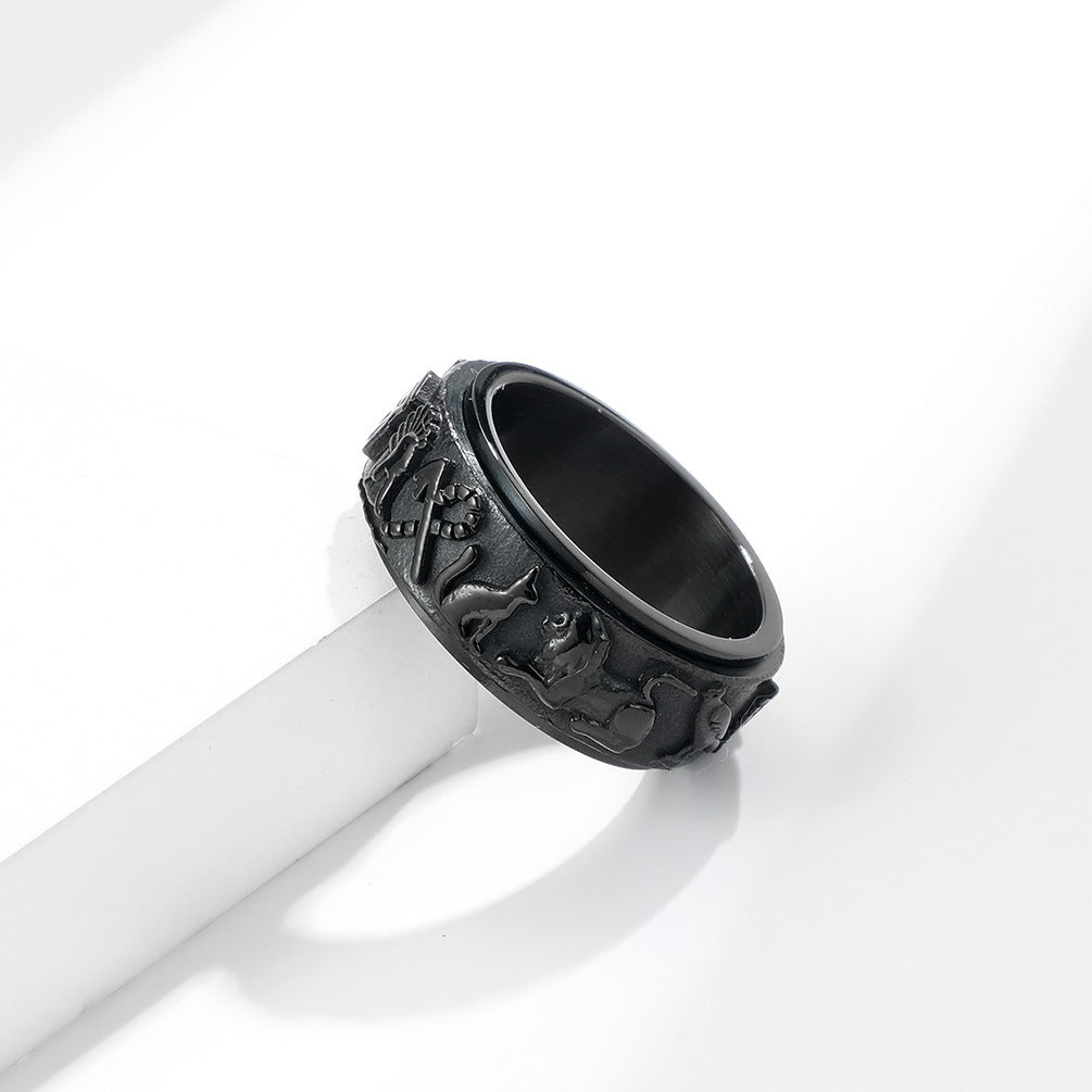 Joyería al por mayor Símbolos del Antiguo Egipto Anillos de acero inoxidable